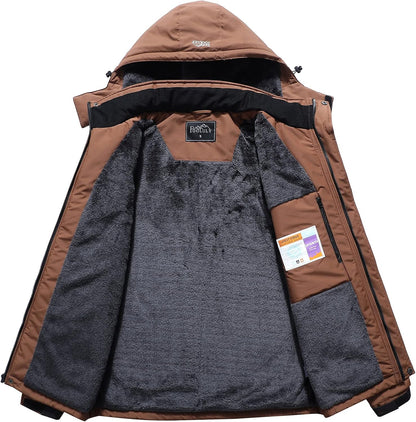 Men'S Ski Jacket Warm Winter Waterproof Windbreaker Hooded Raincoat Snowboarding Jackets