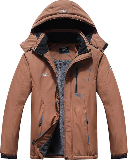 Men'S Ski Jacket Warm Winter Waterproof Windbreaker Hooded Raincoat Snowboarding Jackets