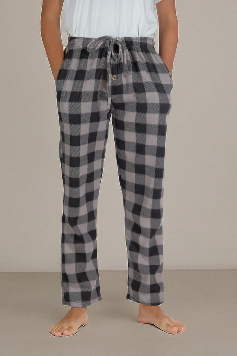 3 Pack Boys' Fleece Pajama Pants Sleepwear Pjs Kids Teens Bottoms Pockets