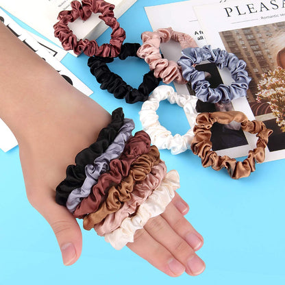 24 Pieces Silk Hair Scrunchies Silk Hair Tie Elastic Ponytail Holders for Women Girls Hair Accessories (005)